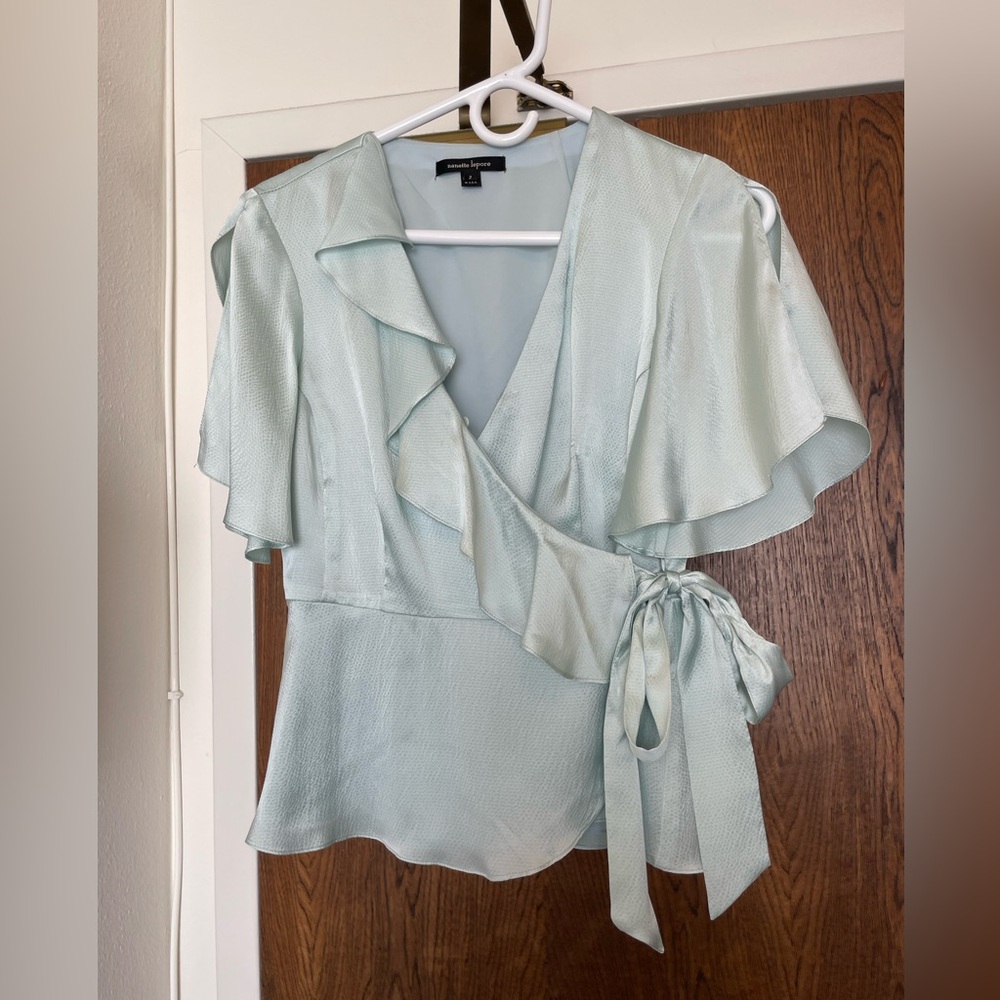 Nanette Lepore Ruffled Faux Wrap Blouse 2
